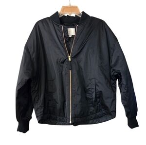 Black Bomber Style Jacket Y2K Bella Swan Twightcore Grunge Goth  Size Large